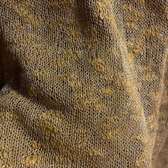 EUC Tan/Yellow lightweight semi sheer open front pointelle detail cardigan 1X - Picture 7 of 7